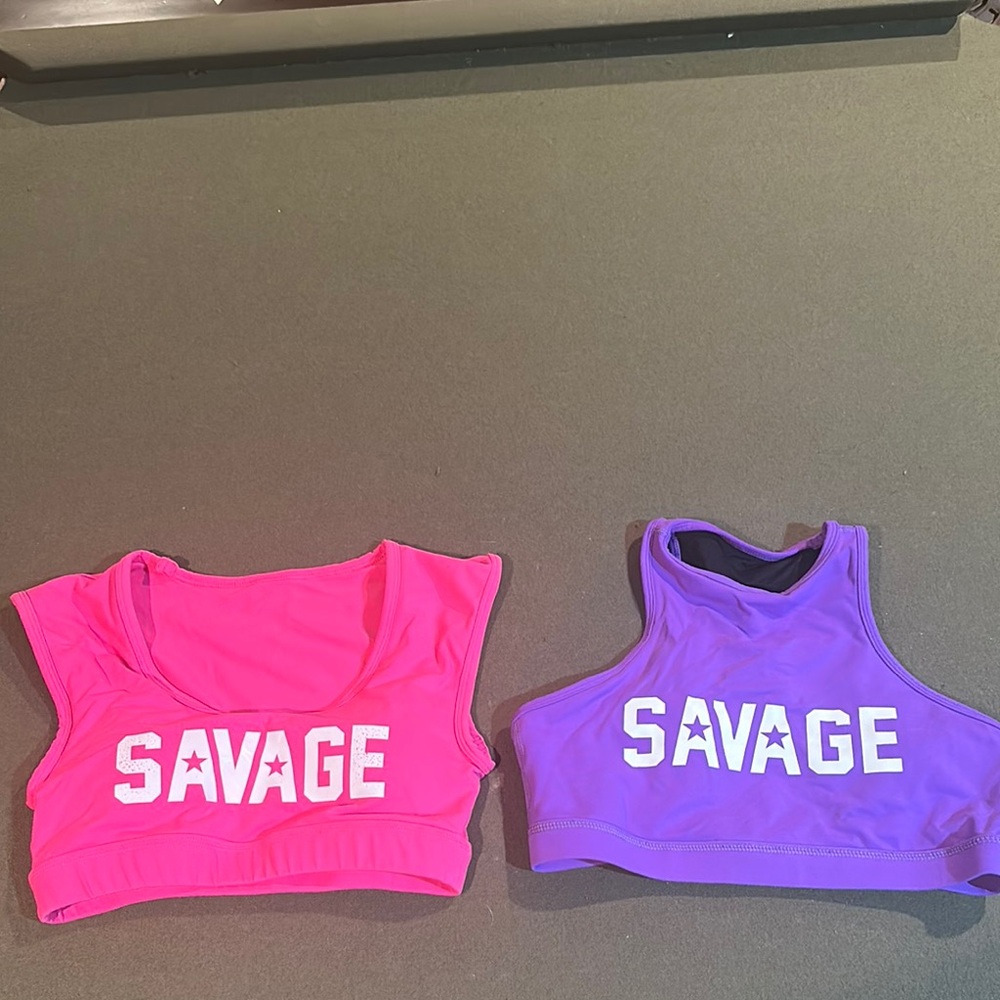 Savage Pink and Purple Crop Tops